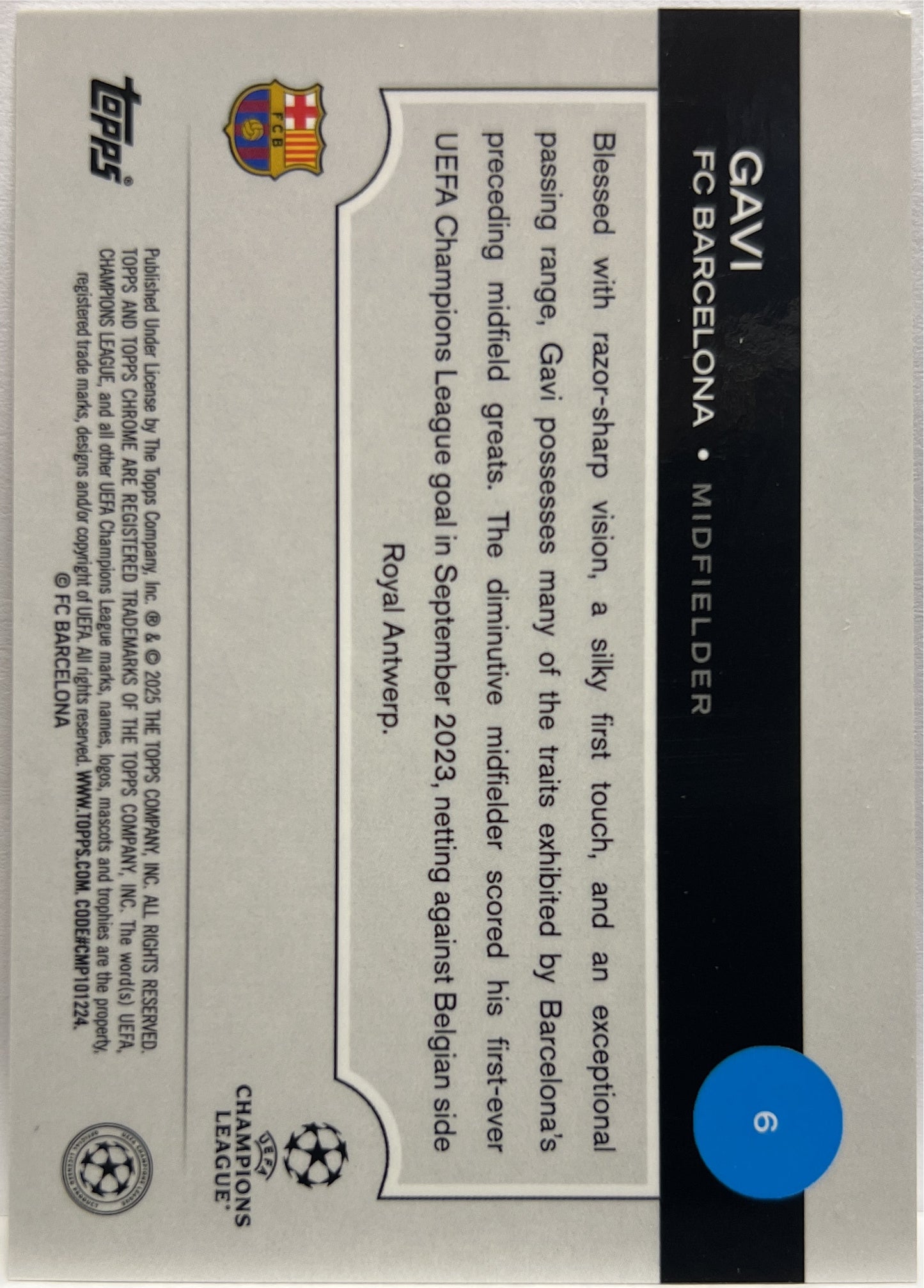 Gavi 3/25 Orange Topps Chrome UCC 2024/25