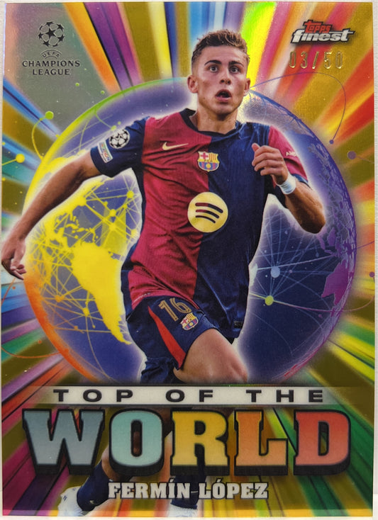 Fermin Lopez 3/50 Top Of The World Gold Topps Finest UCC 2024/25