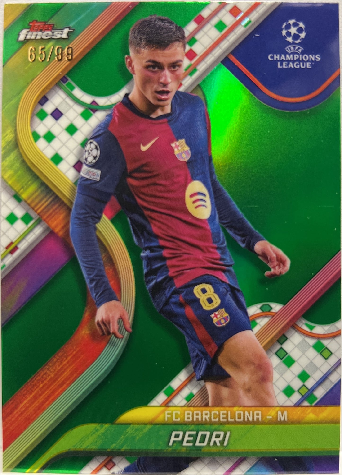 Pedri 65/99 Green Topps Finest UCC 2024/25