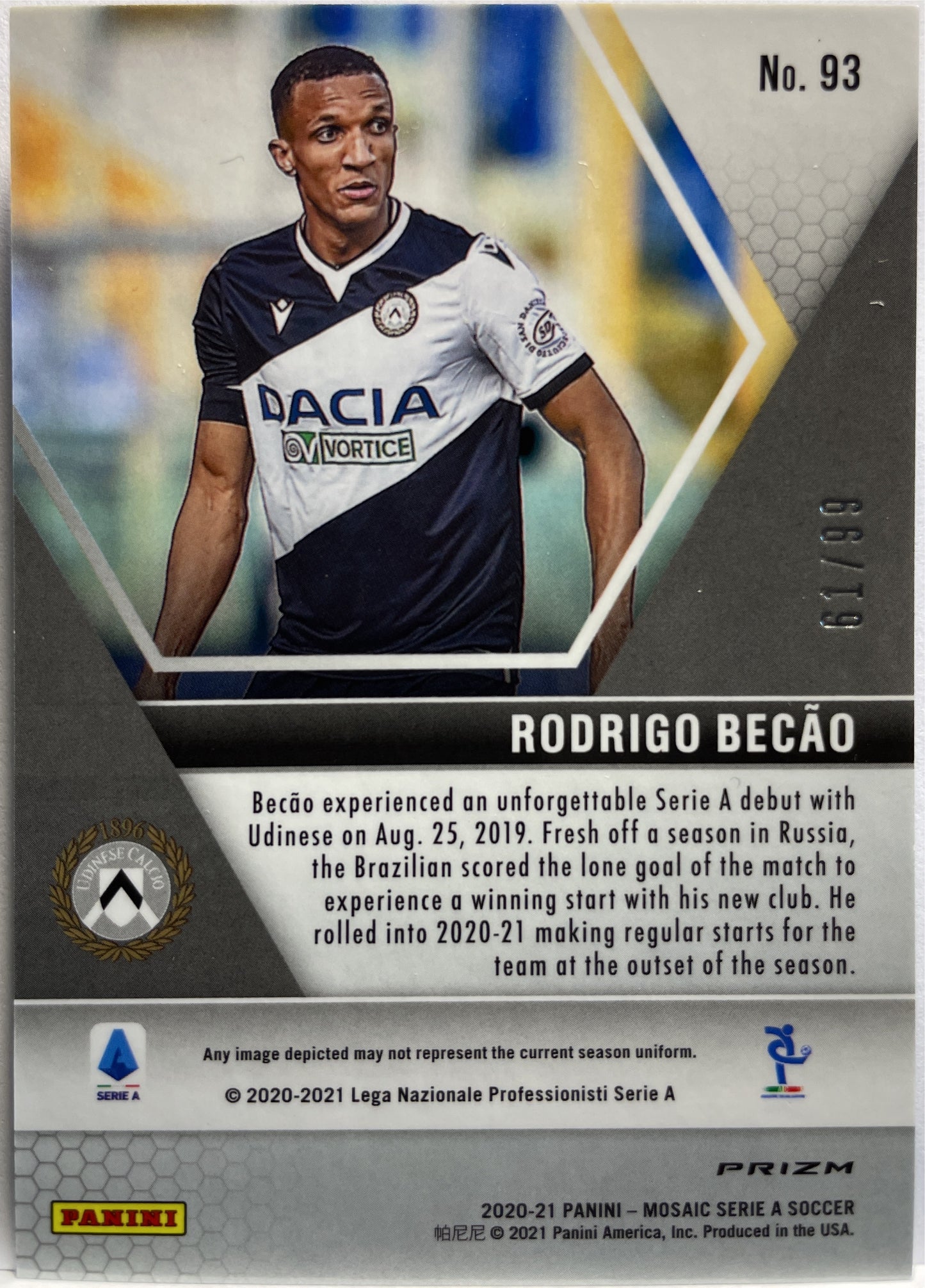 Rodrigo Becao 61/99 Blue Mosaic Serie A 2020/21