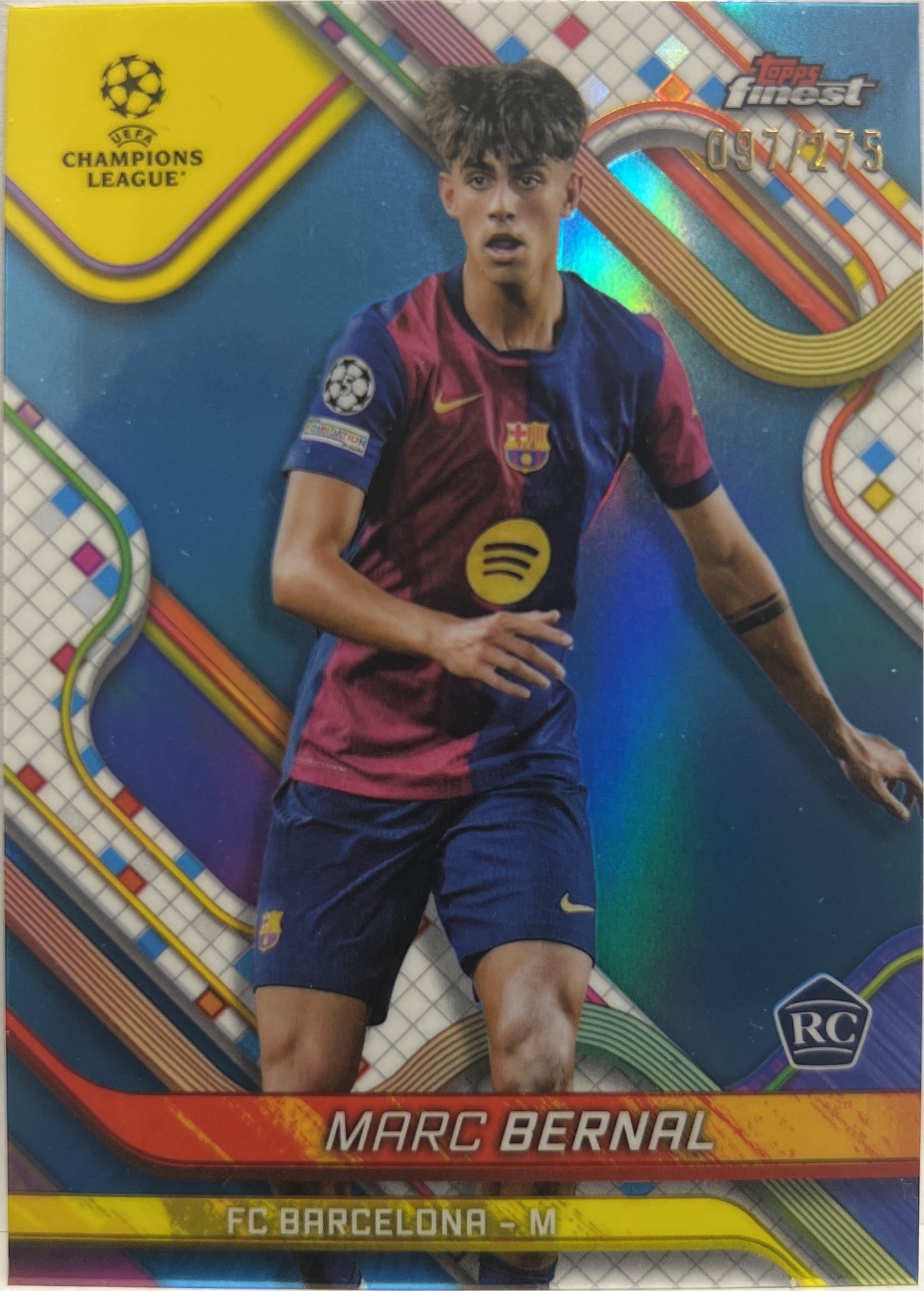 Marc Bernal 97/275 Rookie Sky Blue Topps Finest UCC 2024/25