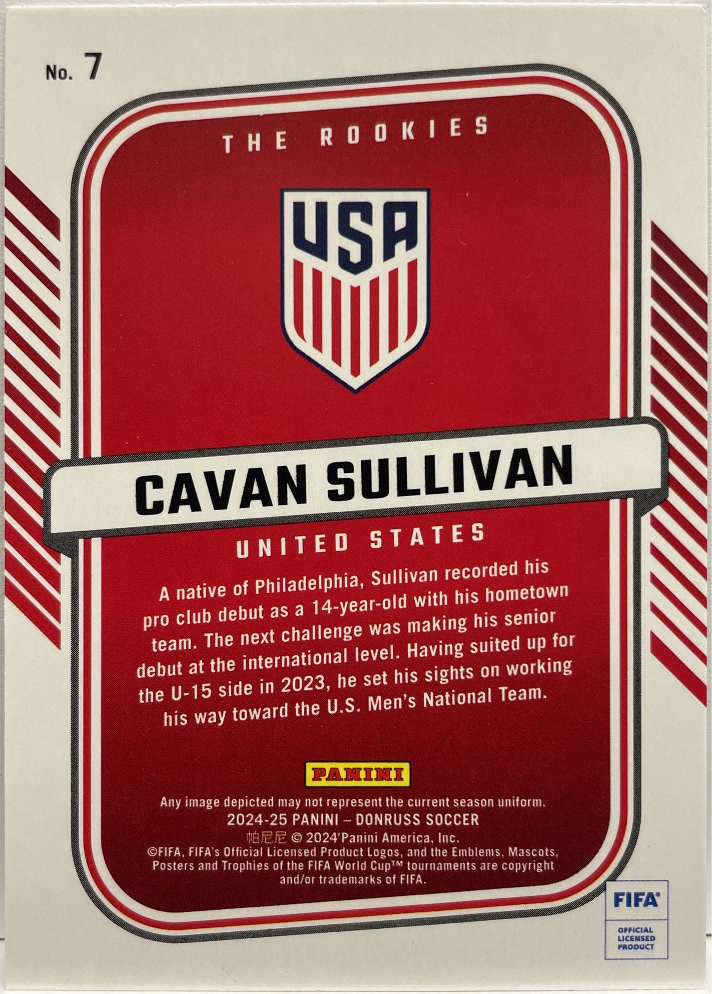Cavan Sullivan The Rookies Donruss Fifa 2024/25