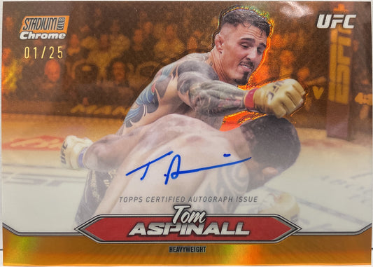 Tom Aspinal 1/25 Autograph On Card Chrome Orange Topps Stadium UFC 2025