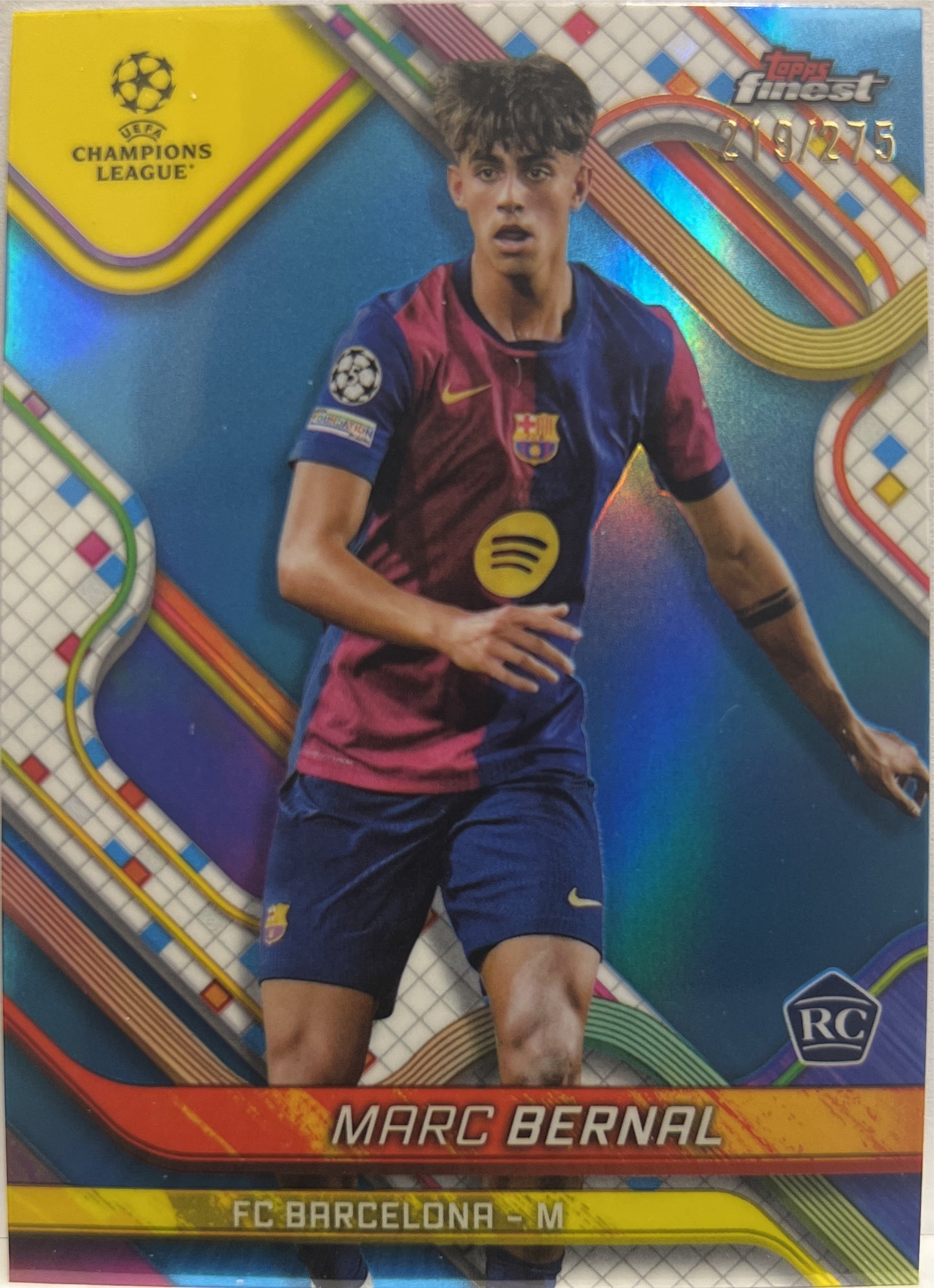 Marc Bernal 219/275 Rookie Sky Blue Topps Finest UCC 2024/25