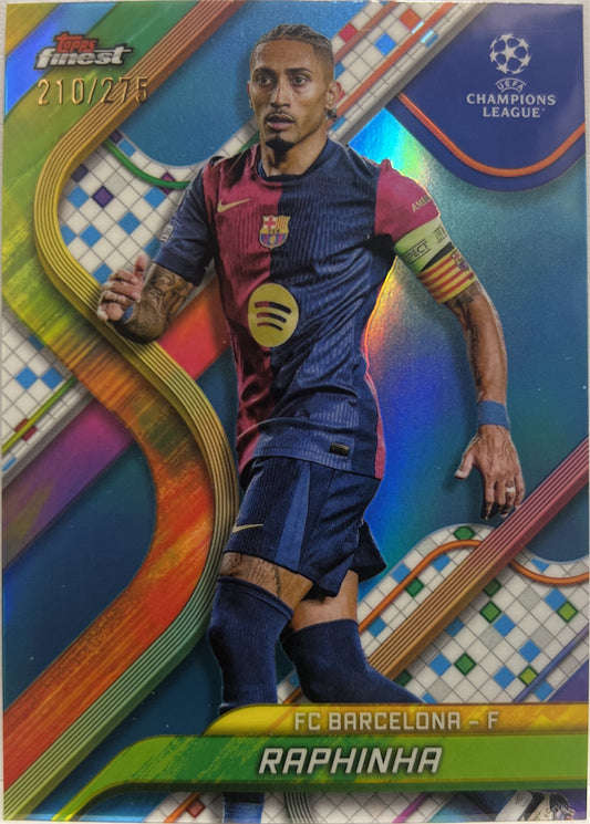 Raphinha 210/275 Sky Blue Topps Finest UCC 2024/25