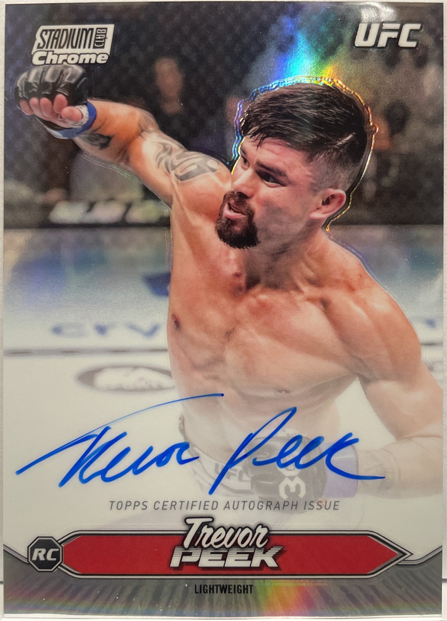 Trevor Peek Rookie Autograph On Card Chrome Topps Stadium UFC 2025