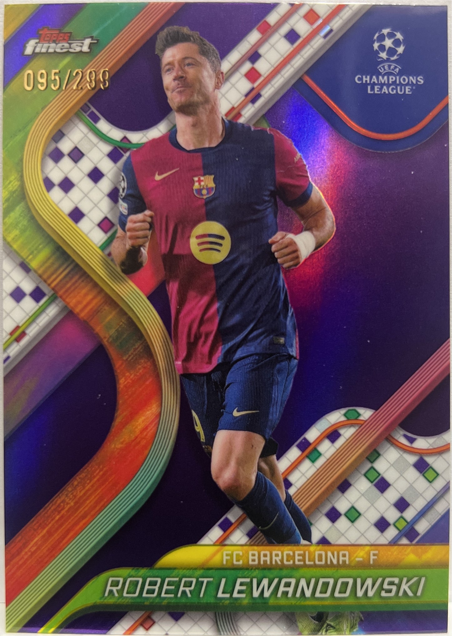 Robert Lewandovski 95/299 Purple Topps Finest UCC 2024/25