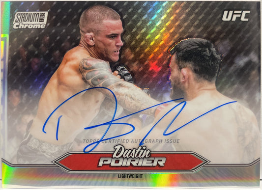 Dustin Poirier Autograph On Card Chrome Topps Stadium UFC 2025