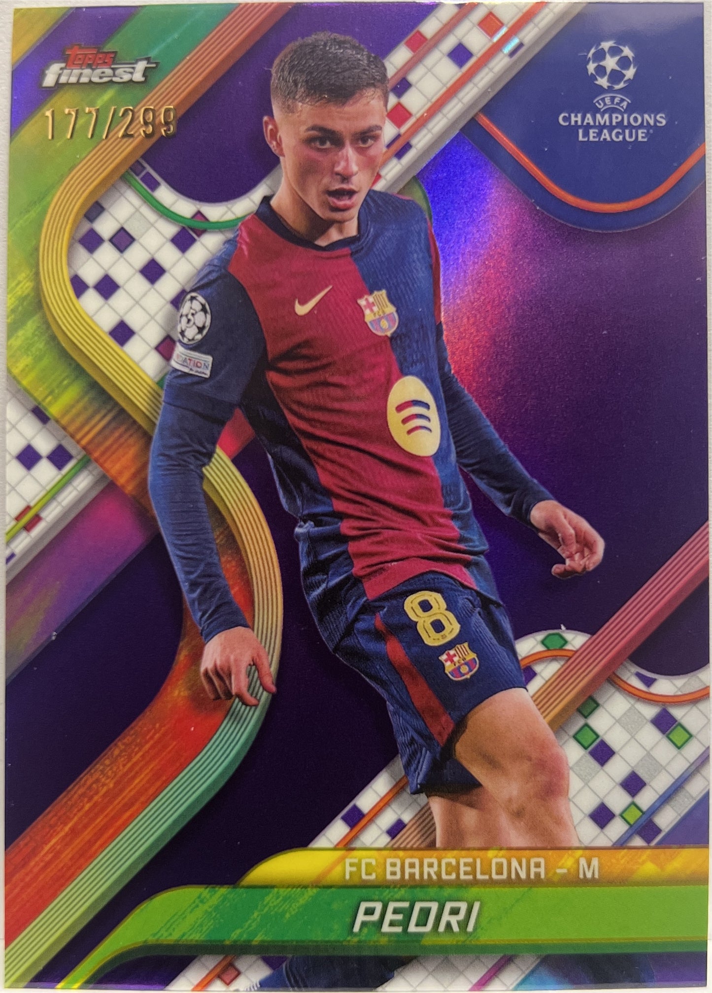 Pedri 177/299 Purple Topps Finest UCC 2024/25
