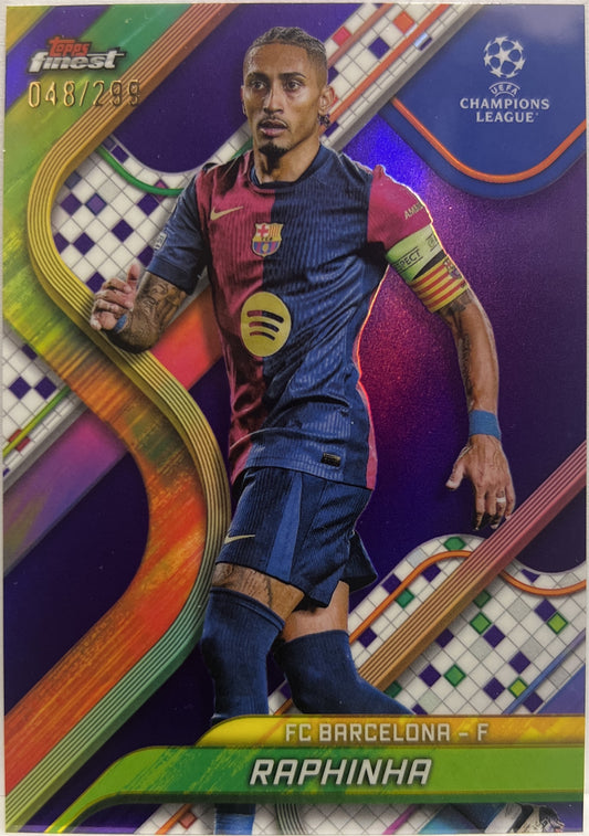 Raphinha 48/299 Purple Topps Finest UCC 2024/25
