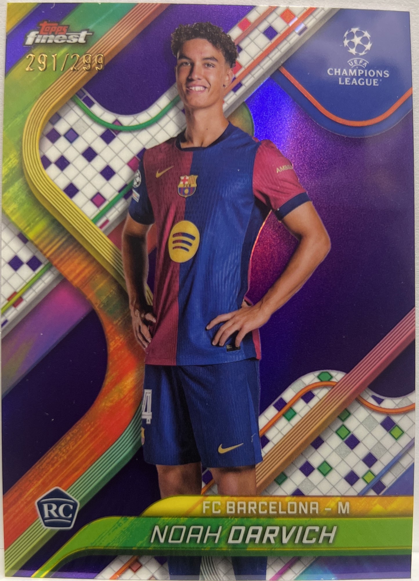 Noah Darvich 291/299 Rookie Purple Topps Finest UCC 2024/25