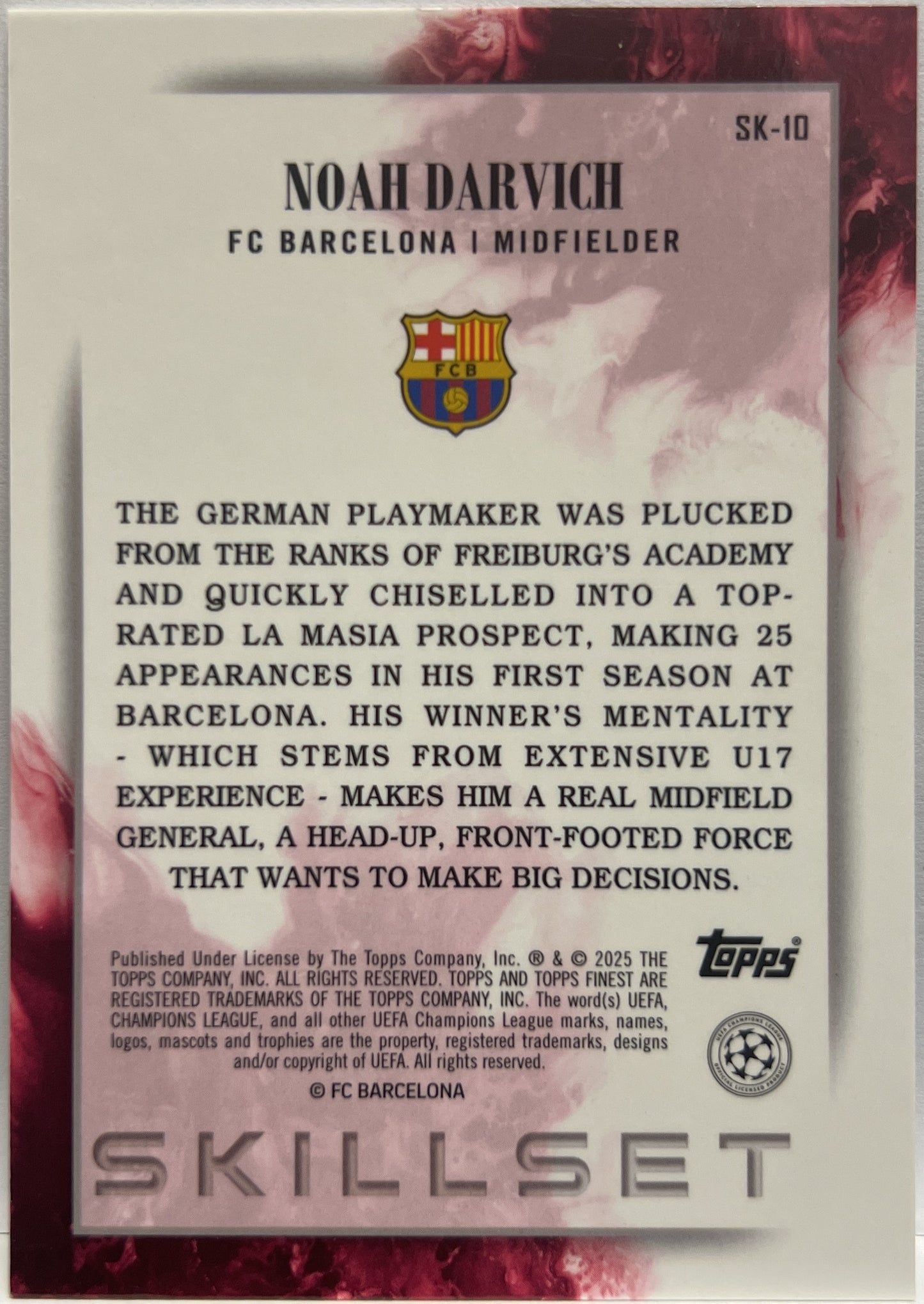 Noah Darvich 294/299 Rookie Skillset Purple Topps Finest UCC 2024/25