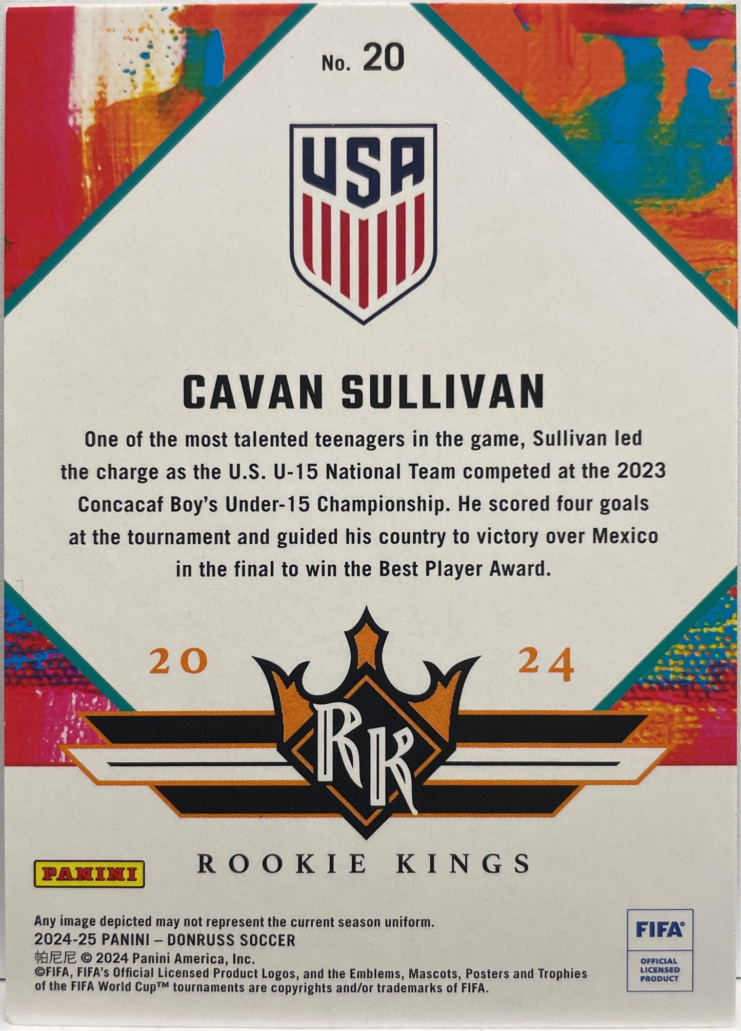 Cavan Sullivan Rookie Kings Donruss Fifa 2024/25