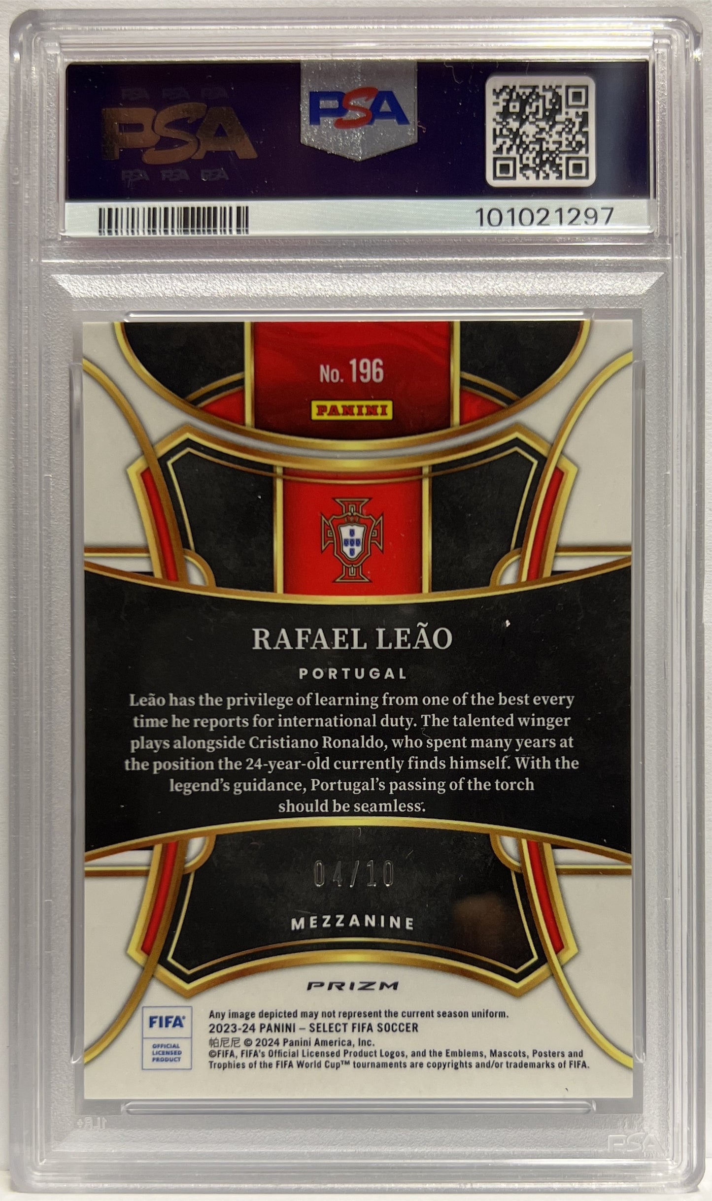 Rafael Leao 4/10 Mezzanine Gold Select Fifa 2023/24 PSA 10