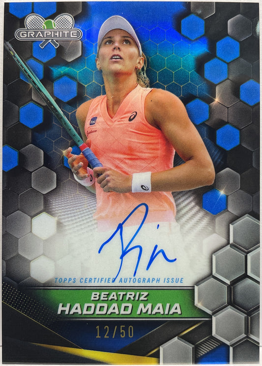 Beatriz Haddad Maia 12/50 Autograph Blue Topps Tennis Graphite 2024