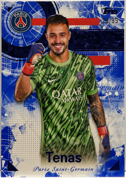 Arnau Tenas 29/99 Blue Topps PSG Exhibition 2024/25