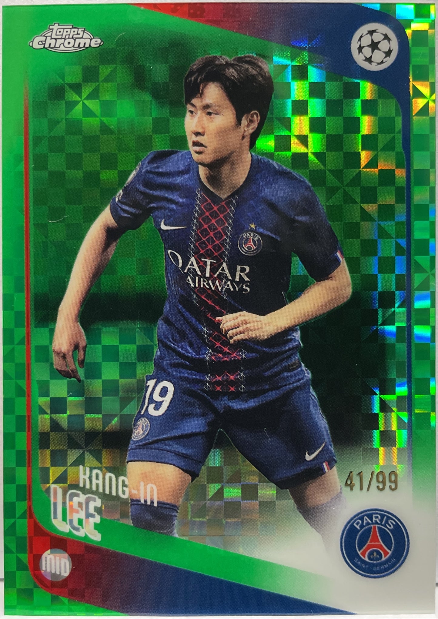 Kang In Lee 41/99 Green Geometric Topps Chrome UCC 2025/26