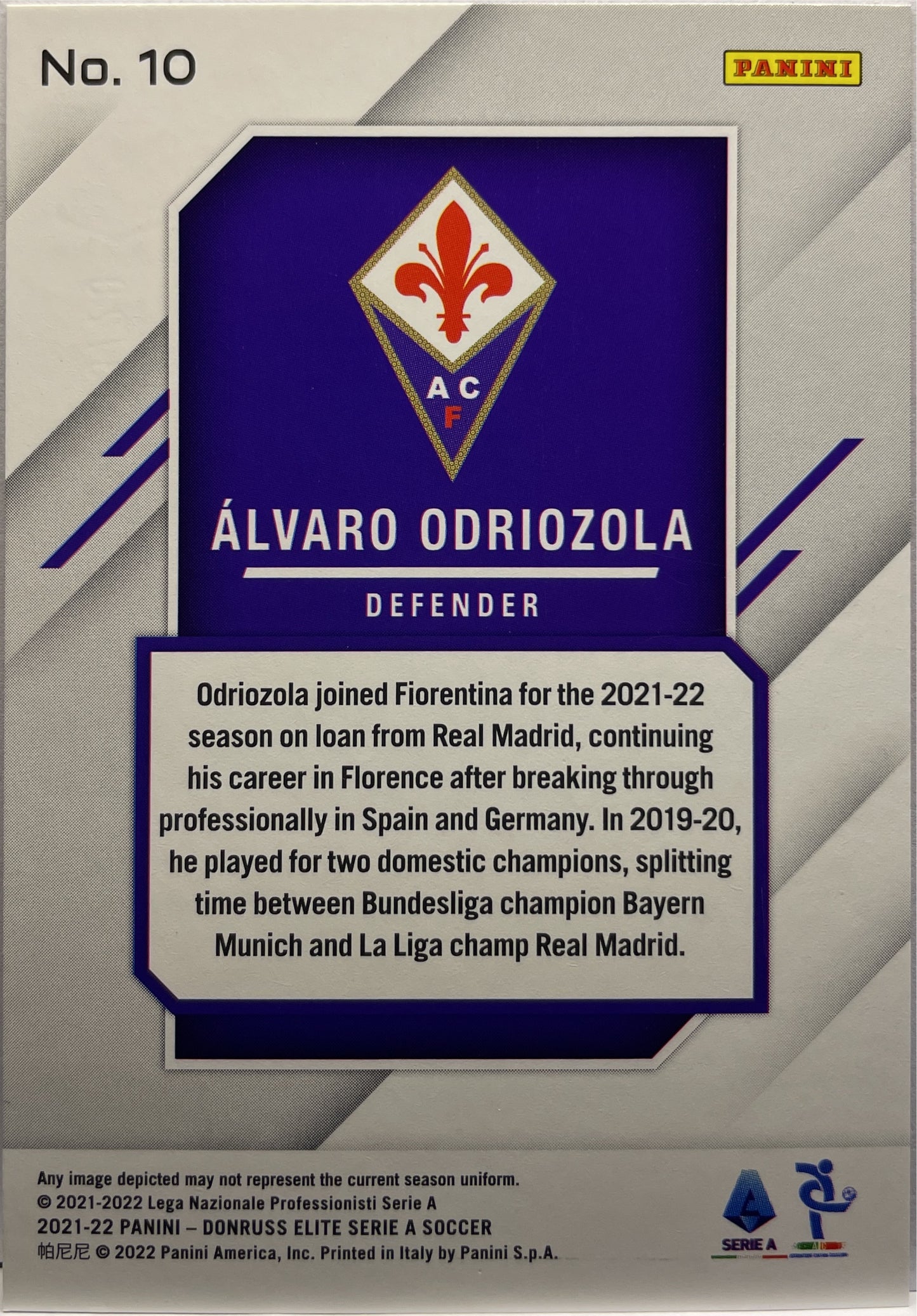 Alvaro Odriozola 14/20 Fireworks Pink Donruss Elite Serie A 2021/22