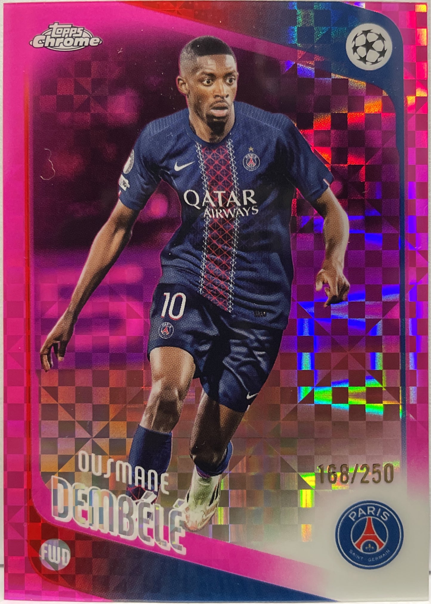 Ousmane Dembele 168/250 Pink Geometric Topps Chrome UCC 2025/26