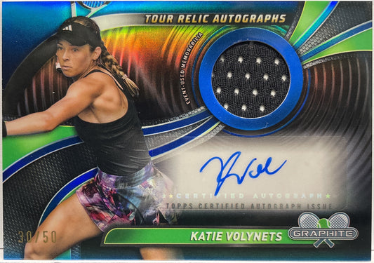 Katie Volynets 30/50 Patch Autograph Tour Relic Topps Tennis Graphite 2024