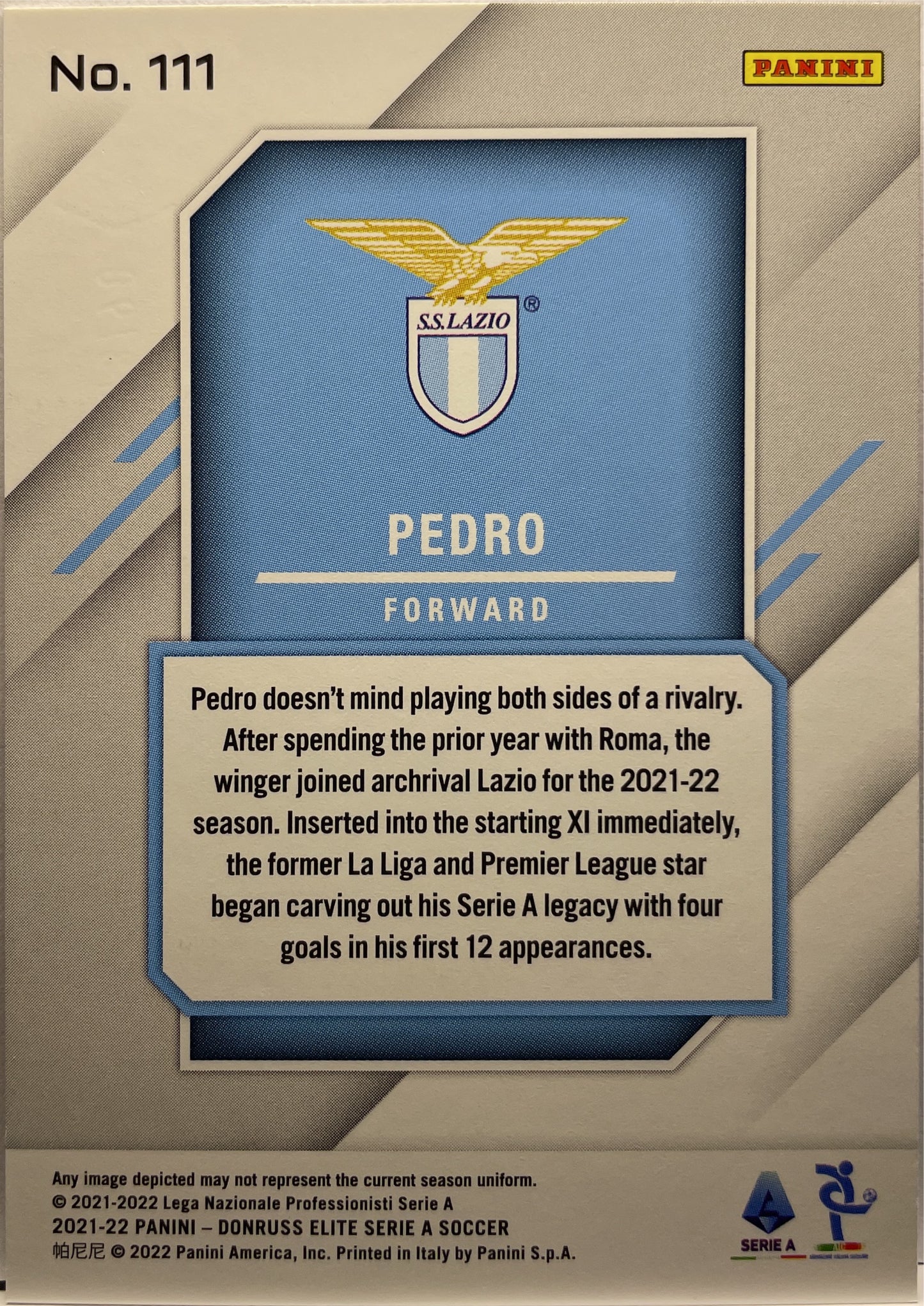 Pedro 87/90 Aspirations Donruss Elite Serie A 2021/22