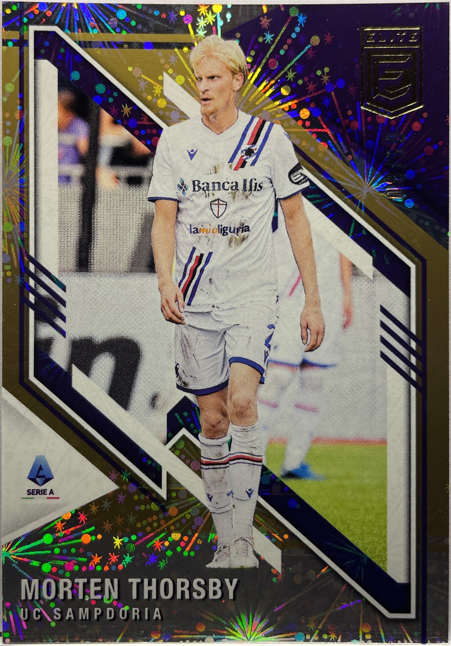 Morten Thorsby 8/10 Gold Fireworks Donruss Elite Serie A 2021/22