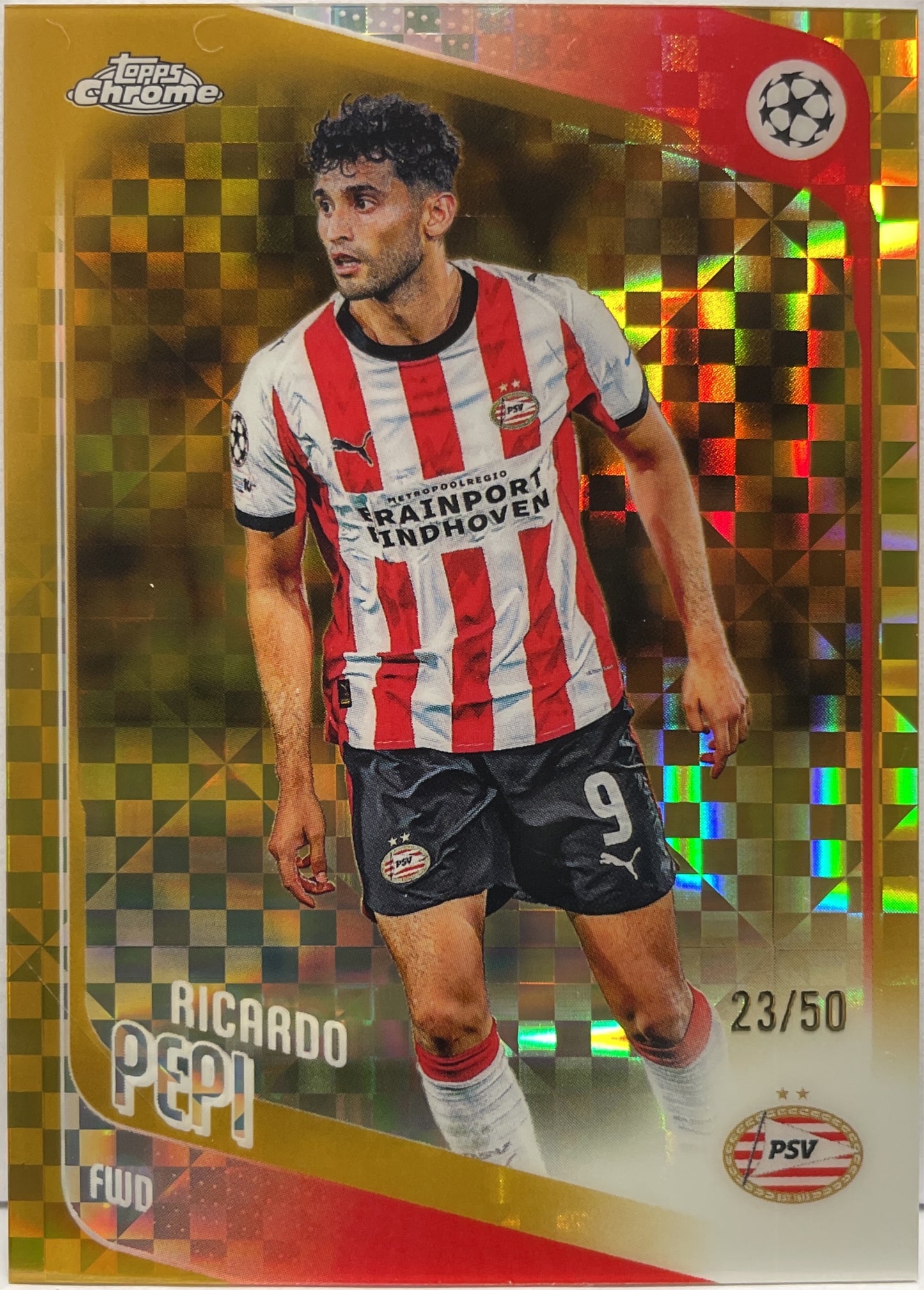 Ricardo Pepi 23/50 Gold Topps Chrome UCC 2025/26