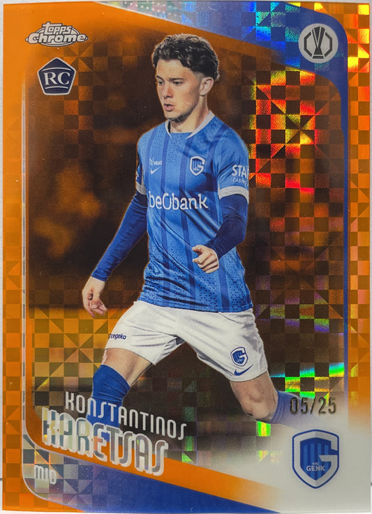 Konstantinos Karetsas 5/25 Rookie Orange Geometric Topps Chrome UCC 2025/26