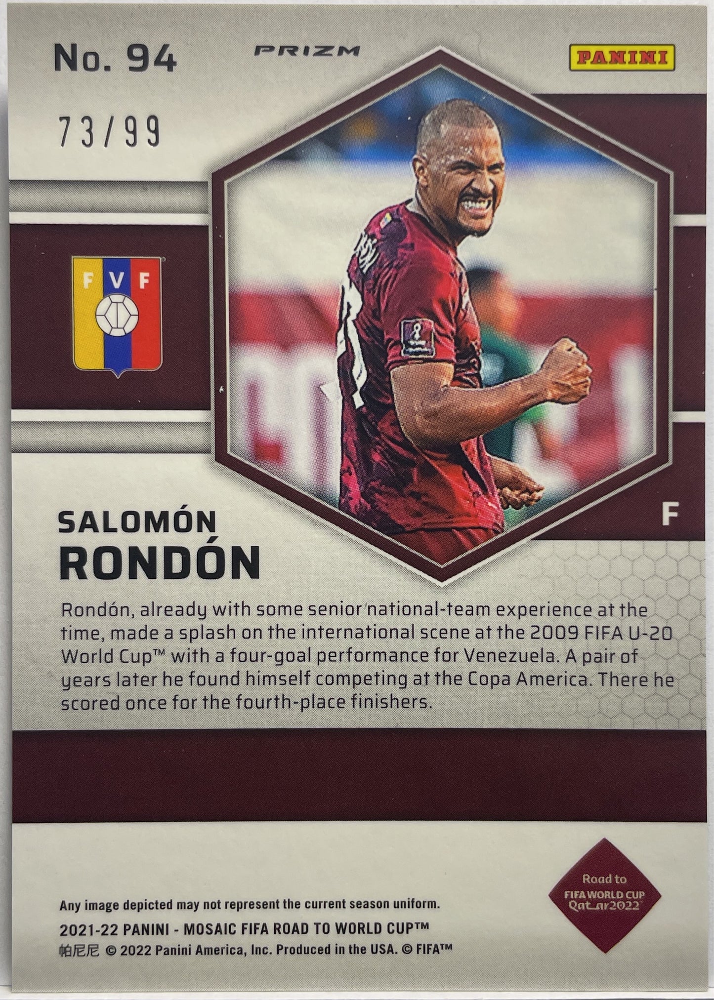 Salomon Rondon 73/99 Blue Mosaic Road To Qatar 2021/22