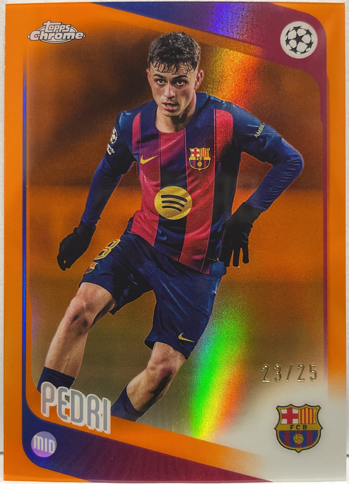 Pedri 23/25 Orange Topps Chrome UCC 2025/26