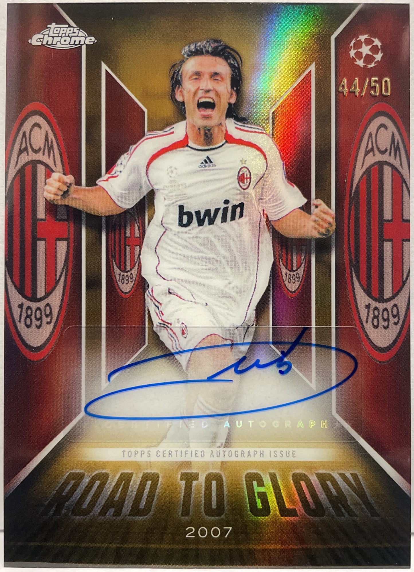 Andrea Pirlo 44/50 Autograph Road To Glory Gold Topps Chrome UCC 2025/26