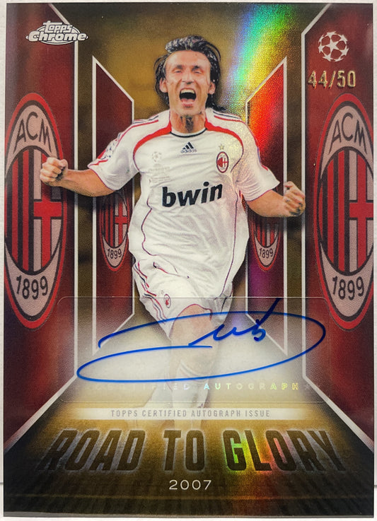 Andrea Pirlo 44/50 Autograph Road To Glory Gold Topps Chrome UCC 2025/26