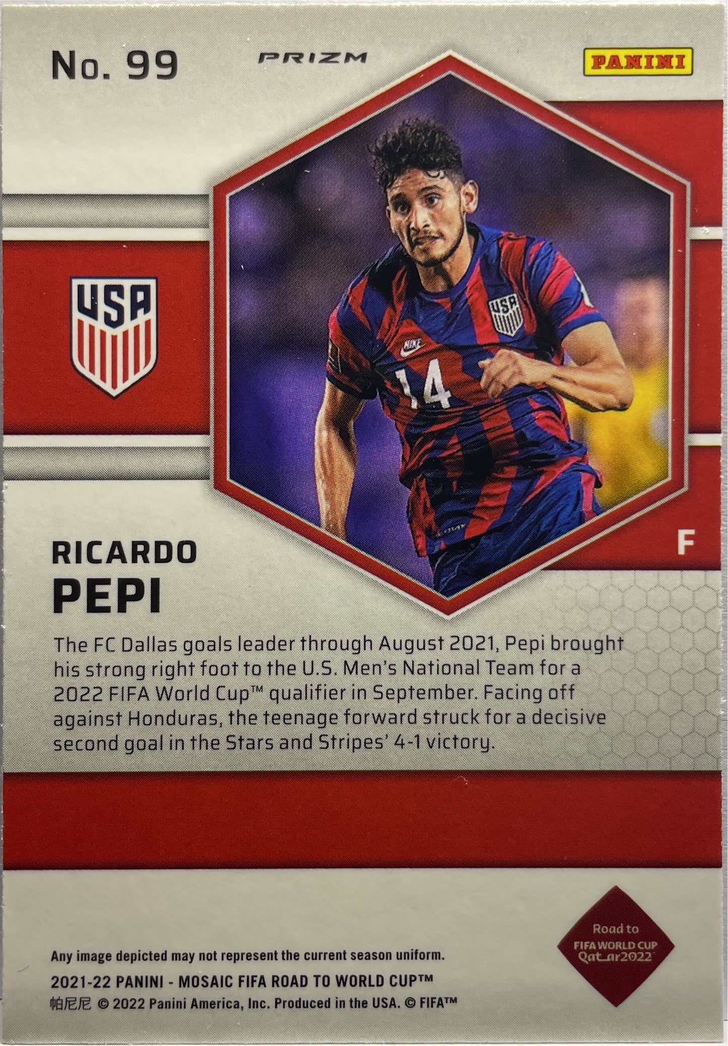 Ricardo Pepi Rookie Red Mosaic Road To Qatar 2021/22