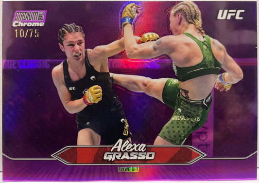 Alexa Grasso 10/75 Chrome Purple Topps Stadium UFC 2025