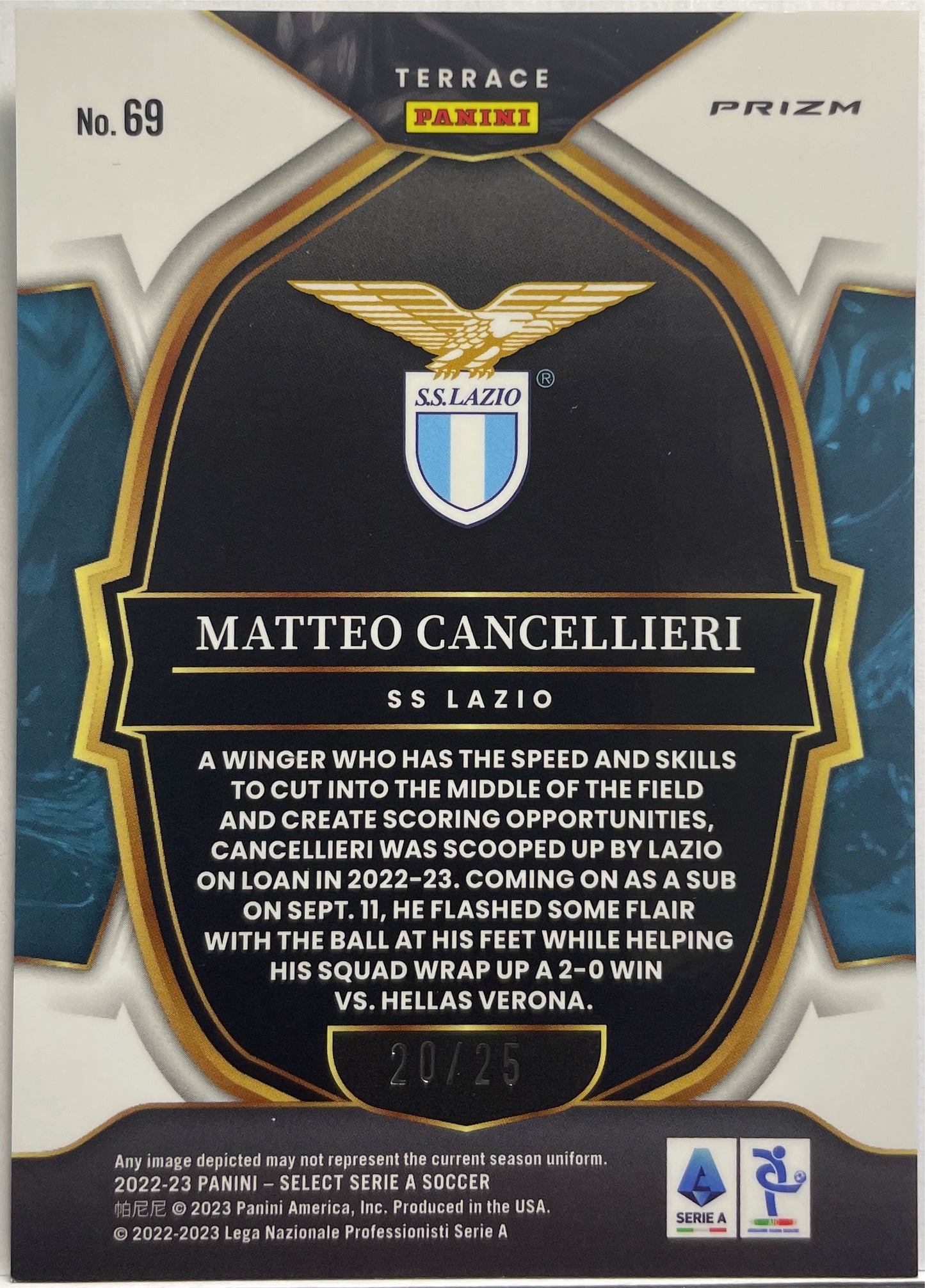 Matteo Cancellieri 20/25 Rookie Select Serie A 2022/23