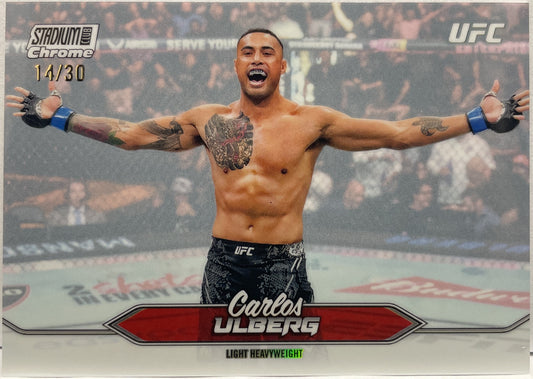 Carlos Ulberg 14/30 Chrome Pearl White Topps Stadium UFC 2025