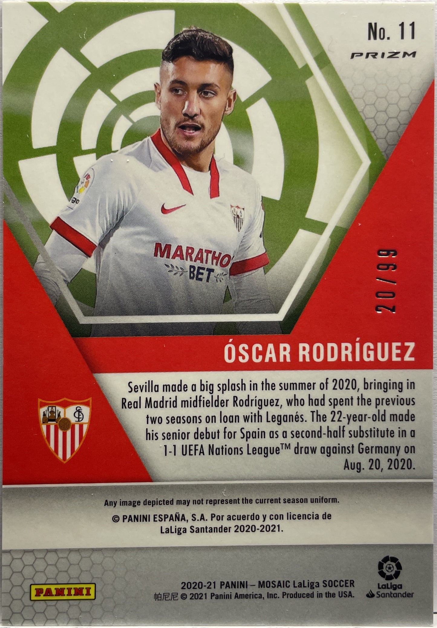 Oscar Rodriguez 20/99 Blue Mosaic La Liga 2020/21