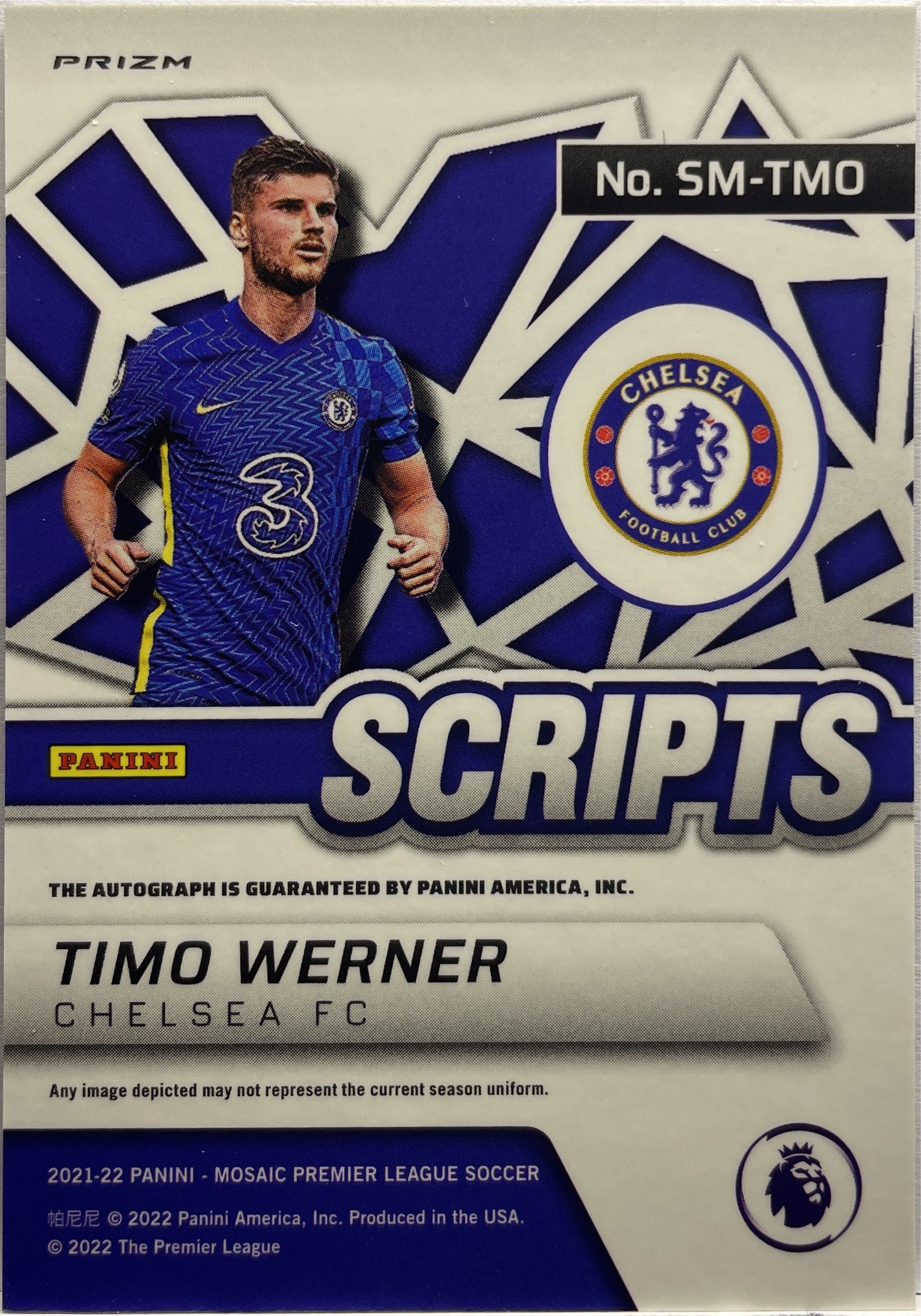 Timo Werner Autgraph Scripts Mosaic Premier League 2021/22