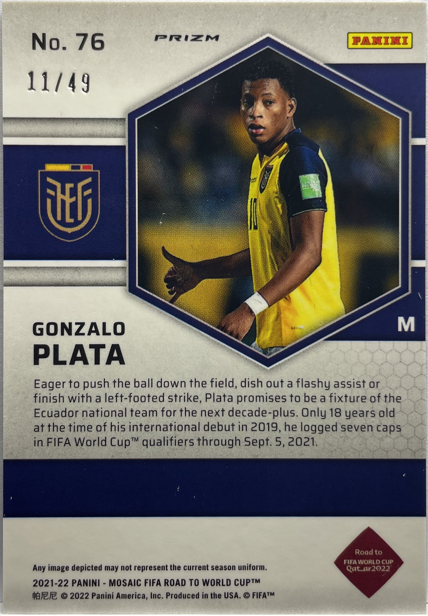 Gonzalo Plata 11/49 Rookie Purple Mosaic Uefa Euro 2020/21