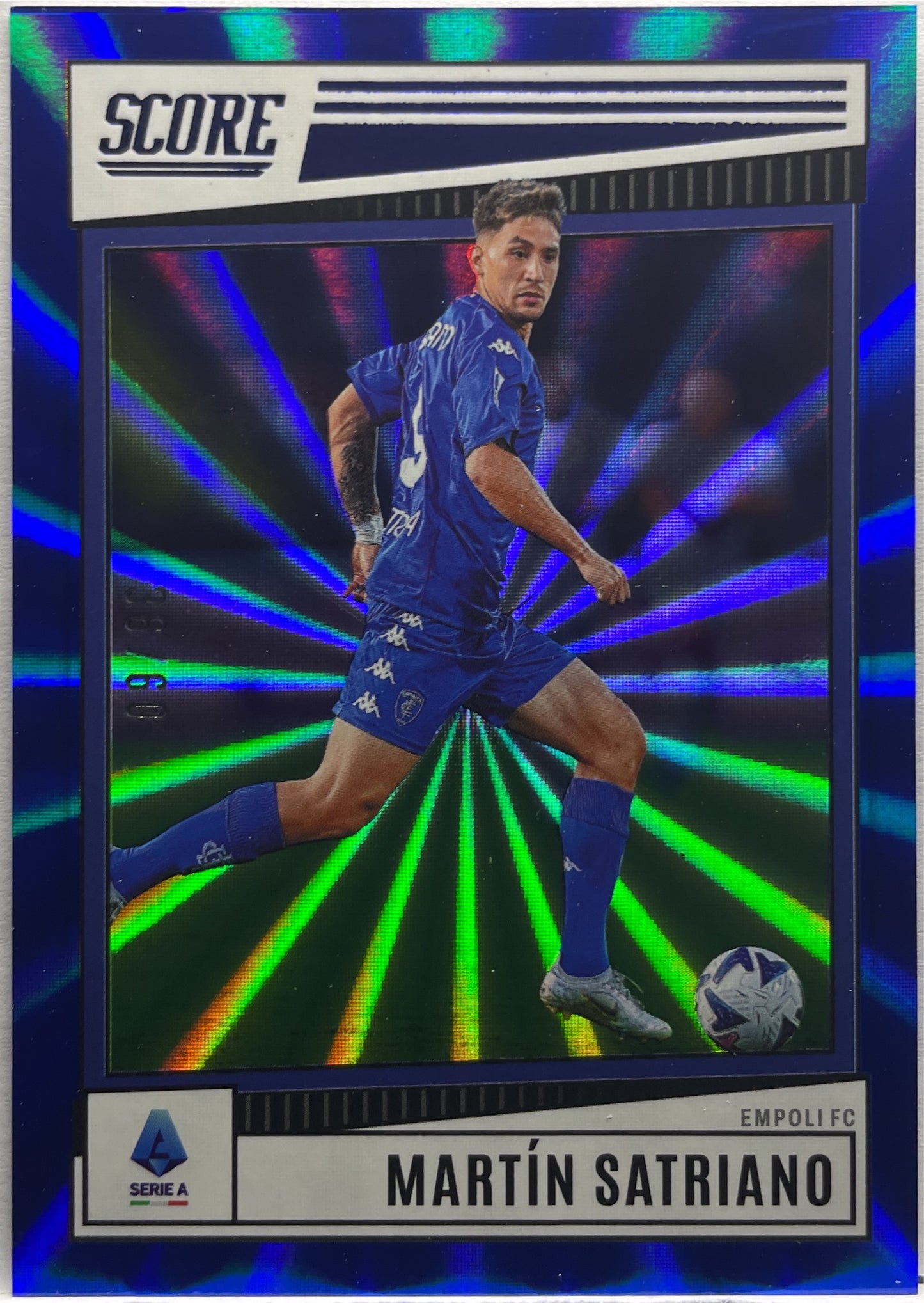 Martin Satriano 36/60 Blue Laser Score Serie A 2022/23