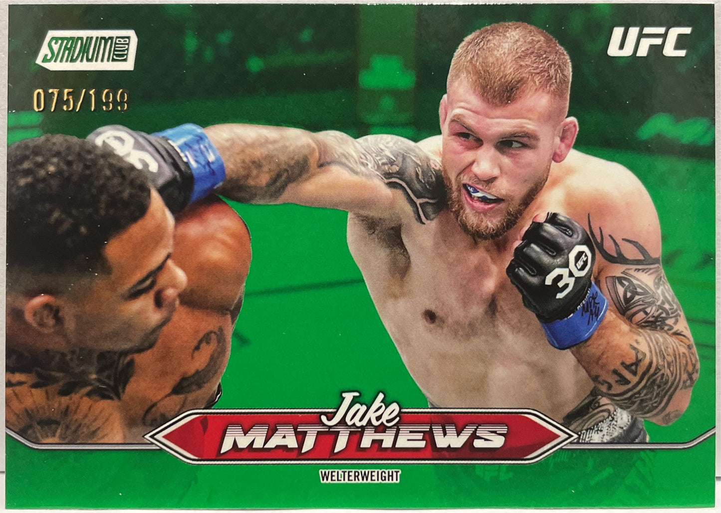 Jake Matthews 75/199 Green Foil Topps Stadium UFC 2025
