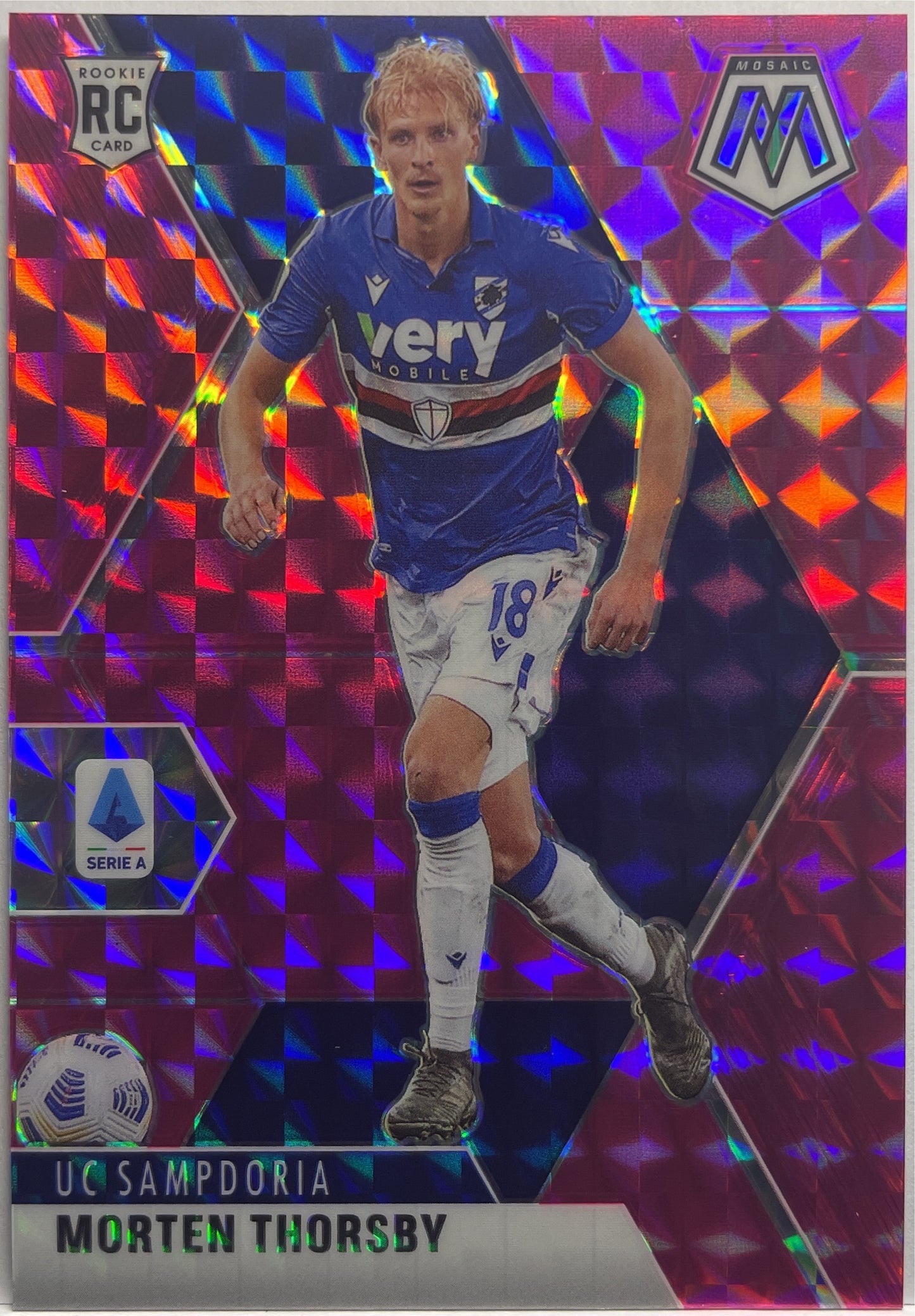 Morten Thorsby 10/25 Rookie Pink Mosaic Serie A 2020/21