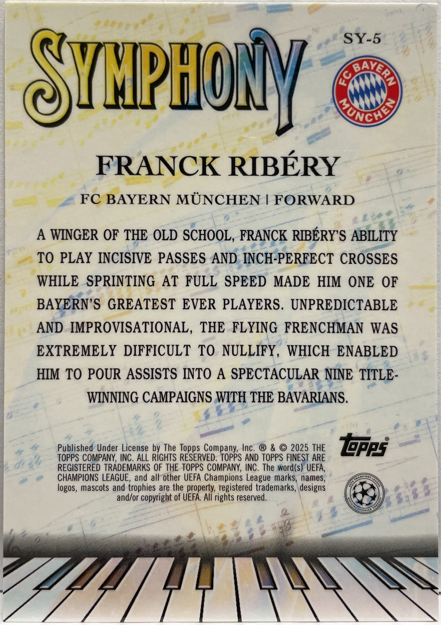 Franck Ribery 15/99 Symphony Green Topps Finest UCC 2024/25