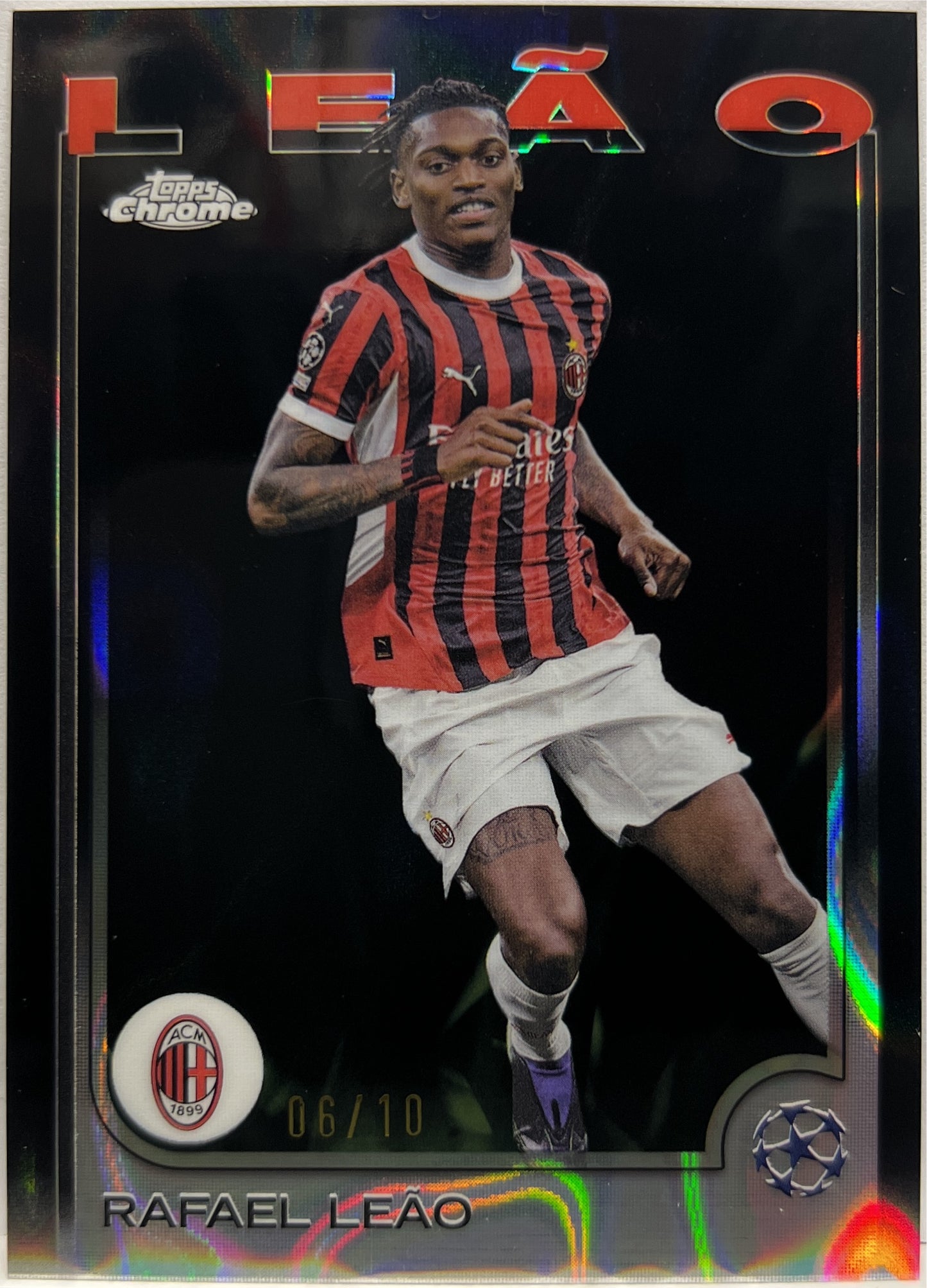 Rafael Leao 6/10 Black Lava Topps Chrome UCC 2024/25