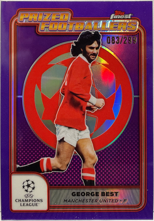 George Best 83/299 Prized Footballers Purple Topps Finest UCC 2024/25