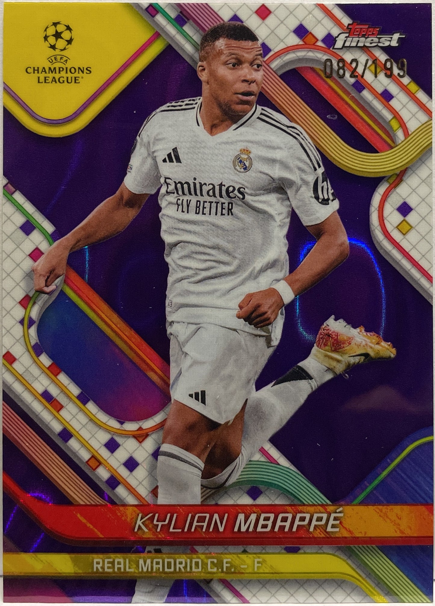 Kylian Mbappe 82/199 Purple Lava Topps Finest UCC 2024/25
