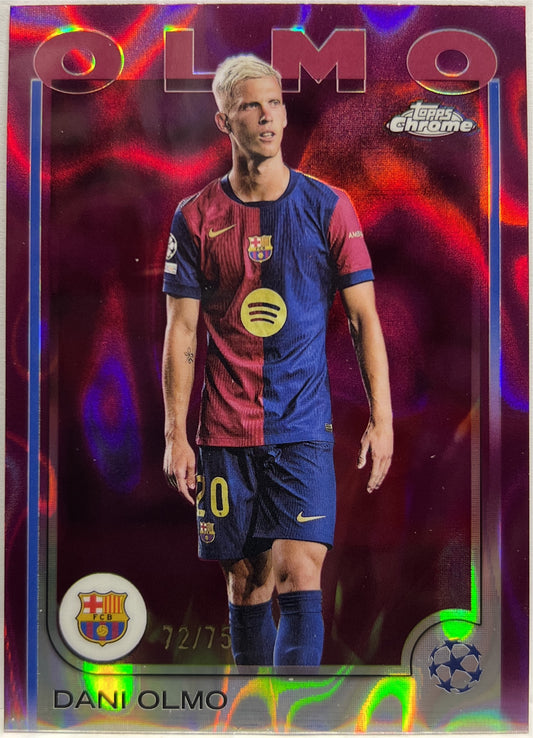 Dani Olmo 72/75 Magenta Lava Topps Chrome UCC 2024/25