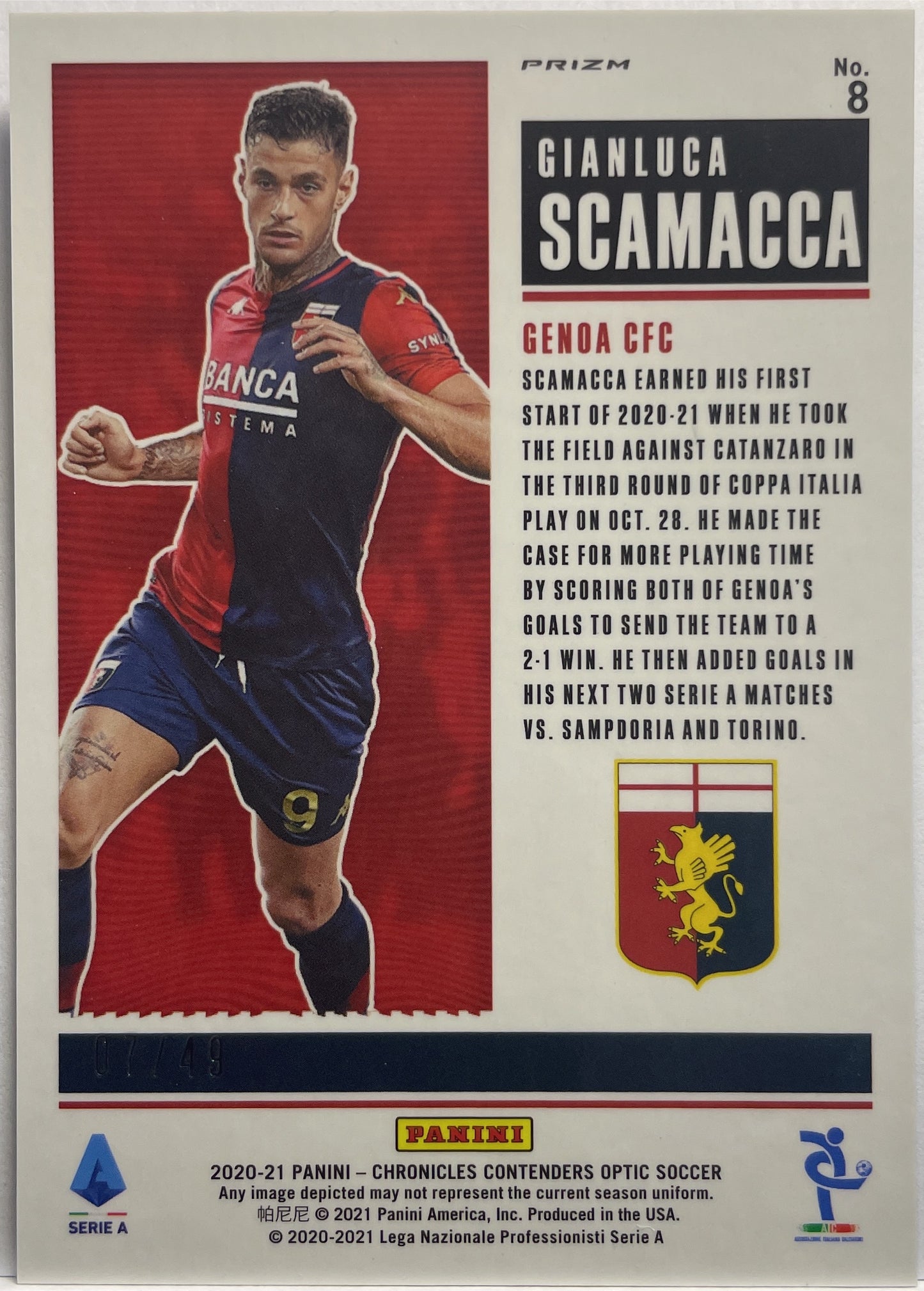 Gianluca Scamacca 7/49 Rookie Ticket Contenders 2020/21