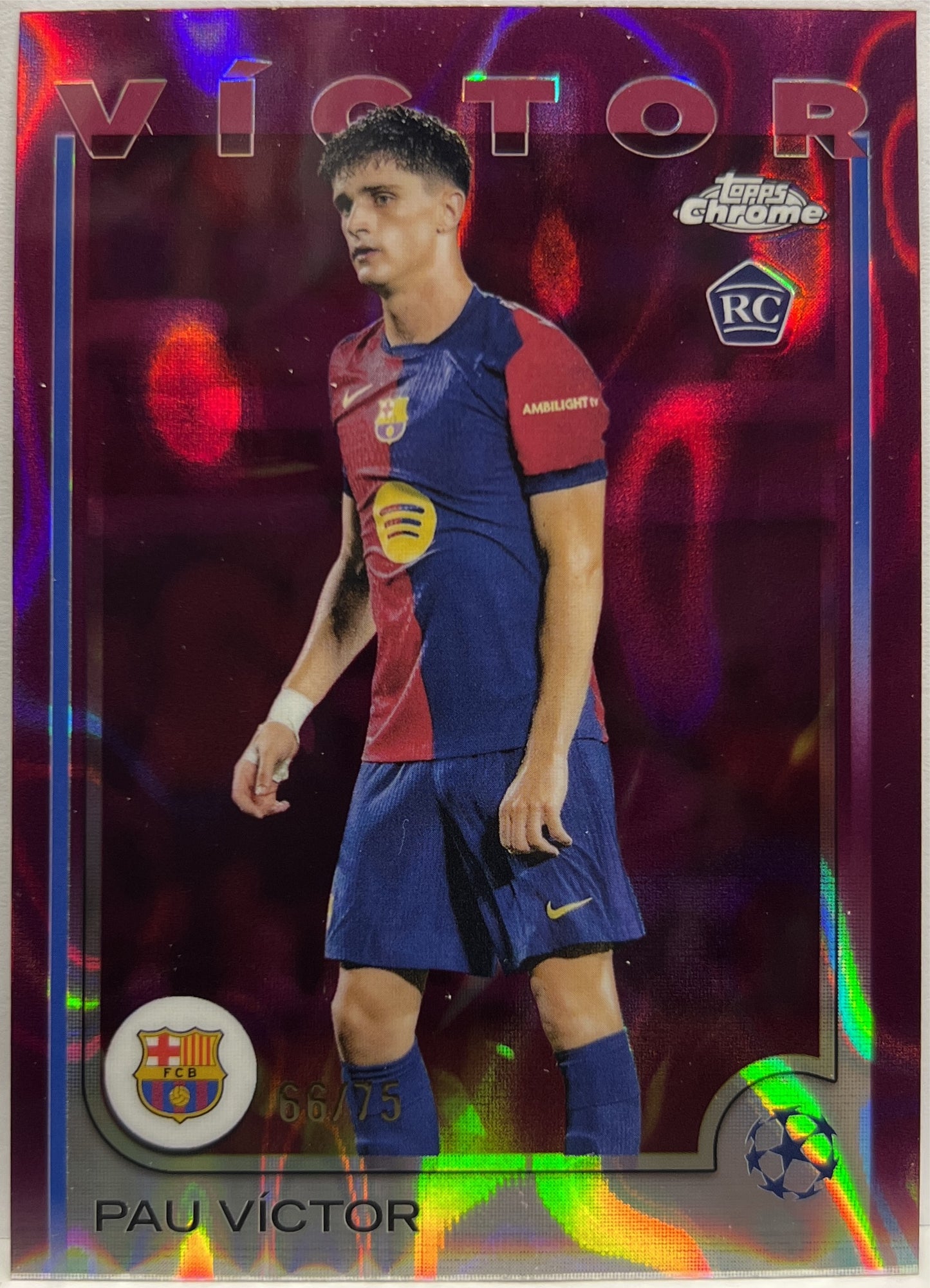 Pau Victor 66/75 Rookie Magenta Lava Topps Chrome UCC 2024/25