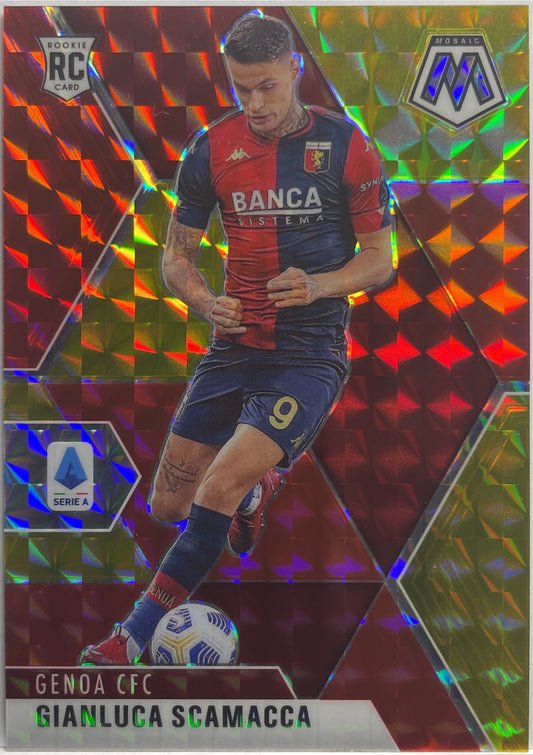 Gianluca Scamacca 30/88 Rookie Red/Gold Choice Mosaic Serie A T-Mall 2020/21
